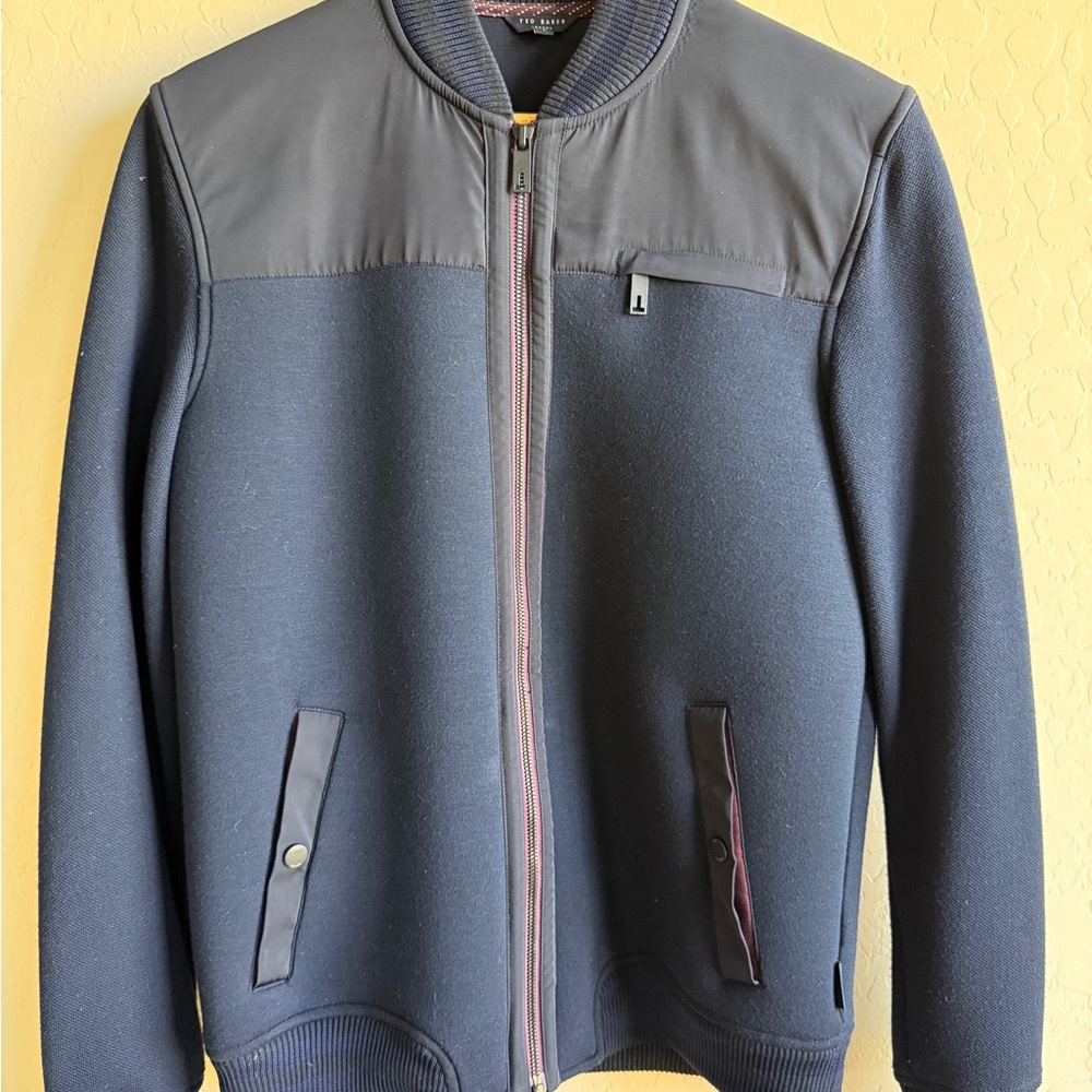 Ted Baker Holla heavyweight Navy Bomber Jacket Size M